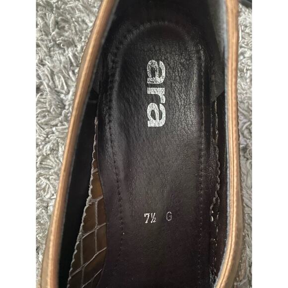 ARA Naturform Slip-On Comfort Shoe Brown/Green Croco Embossed US 7.5 G - Picture 9 of 12